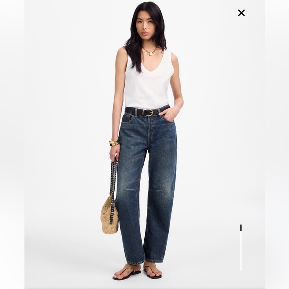 Madewell Darted Barrel-Leg jean in danver wash size 24 - Picture 1 of 8